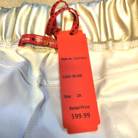 BUTTER SOFT ☆ SILVERì METALLIC ☆ FAUX LEATHER CARGO PANTS ☆ 2x ☆ NWT - Picture 11 of 11